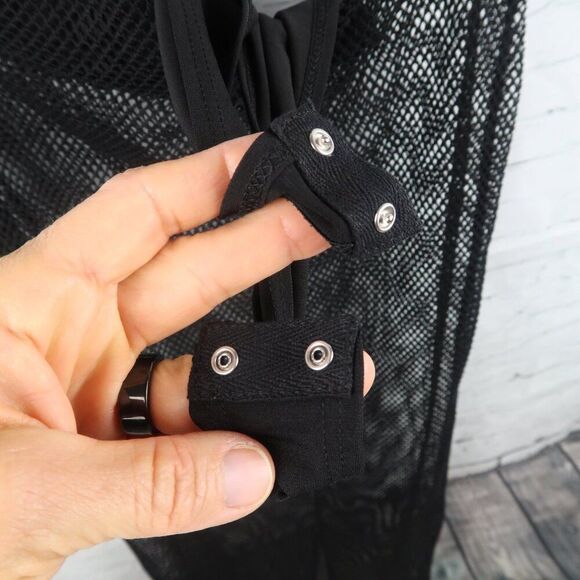 FASHION NOVA BLACK ONE PIECE BATHING SUIT WITH ATTACHED MESH SKIRT COVER UP XL - Picture 7 of 10